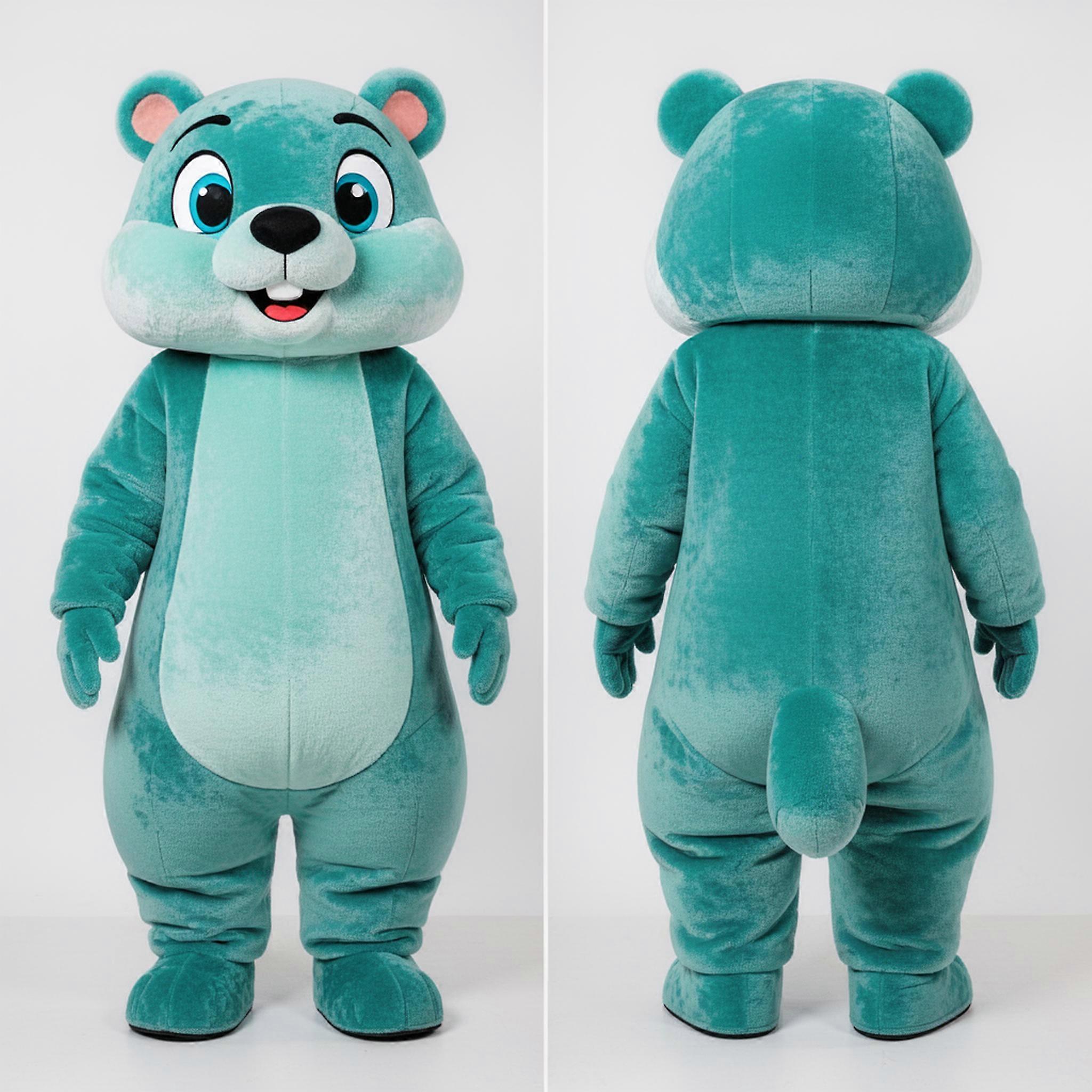 MASTICOT Teal Plush Marmot Mascot
