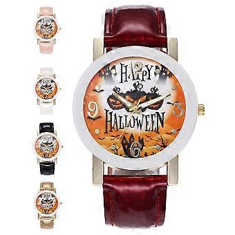 Halloween-kvartsikello kurpitsanoitan linnan tyyliin naisille, muotivyöllä varustettu kvartsikello