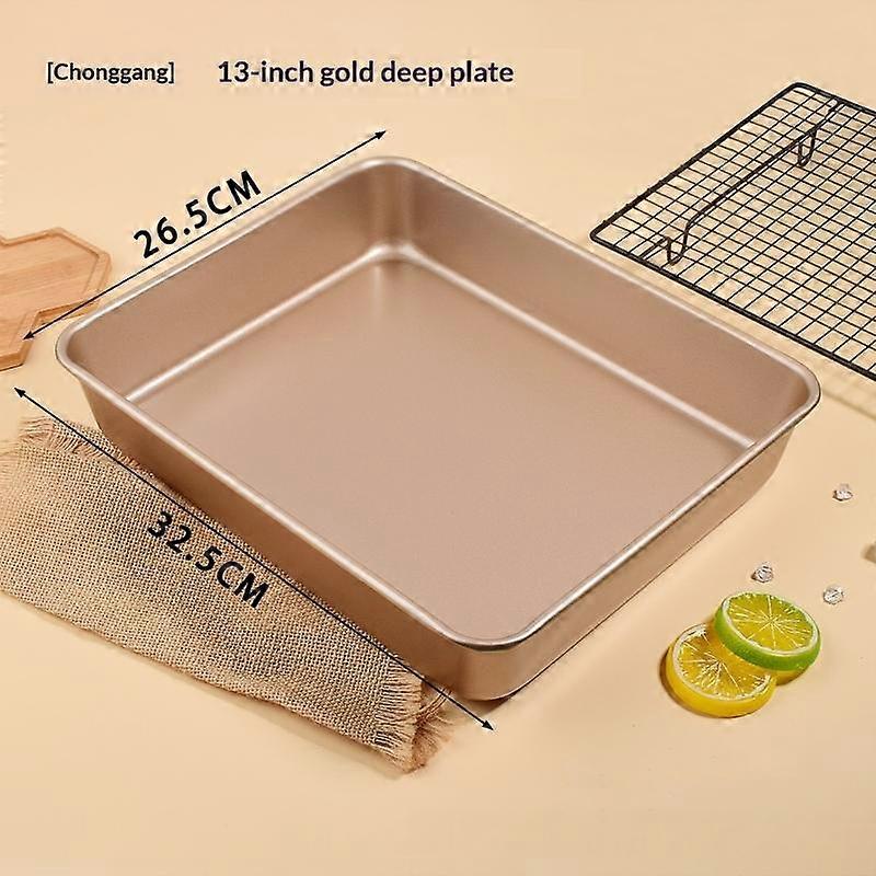 Nonstick Gold Rectangular Bakeware Pan Multipurpose Baking Tray for Cake Bread Roast Home Kitchen Supplies