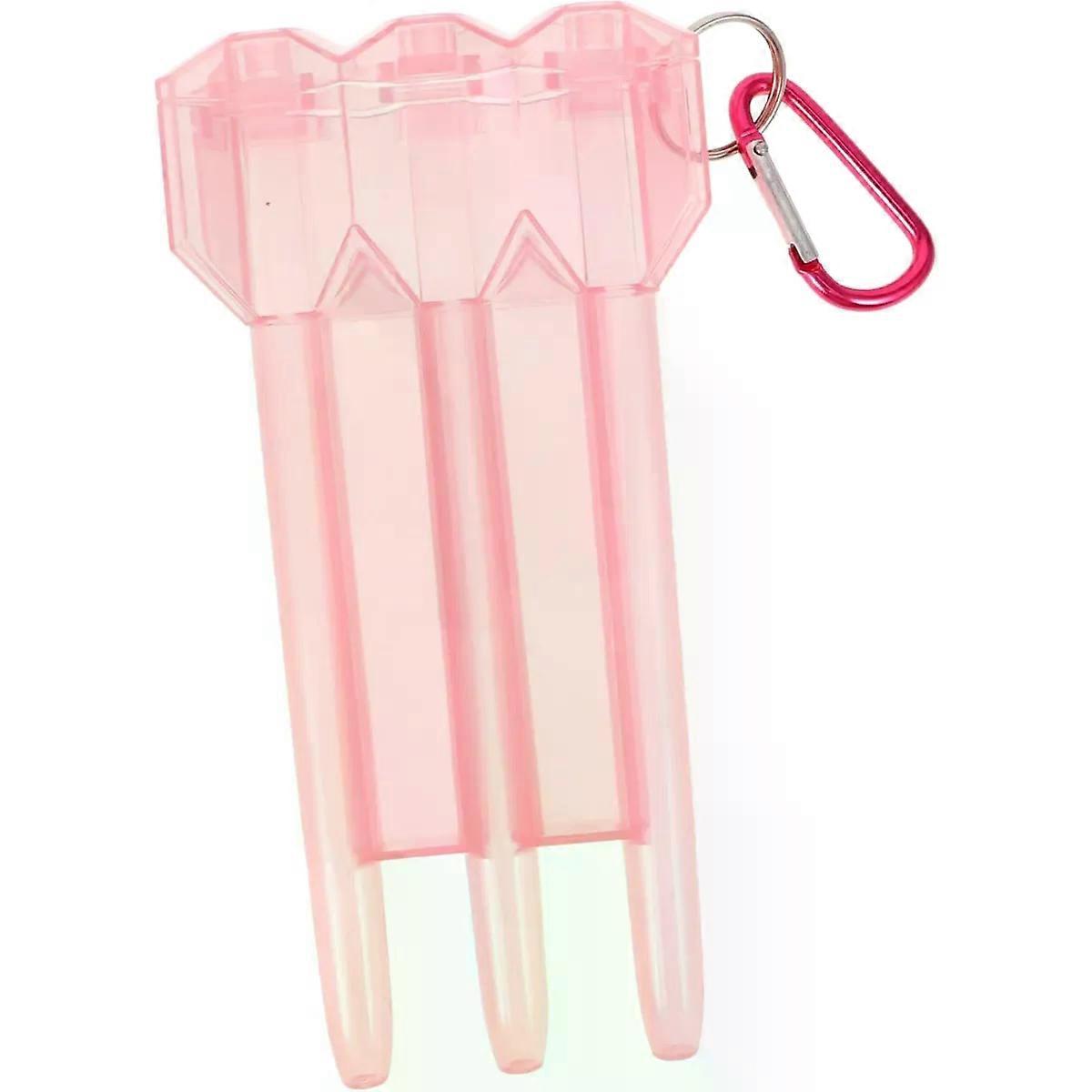 Portable Plastic Darts Organizer Hardshell Box with Lock, Pink