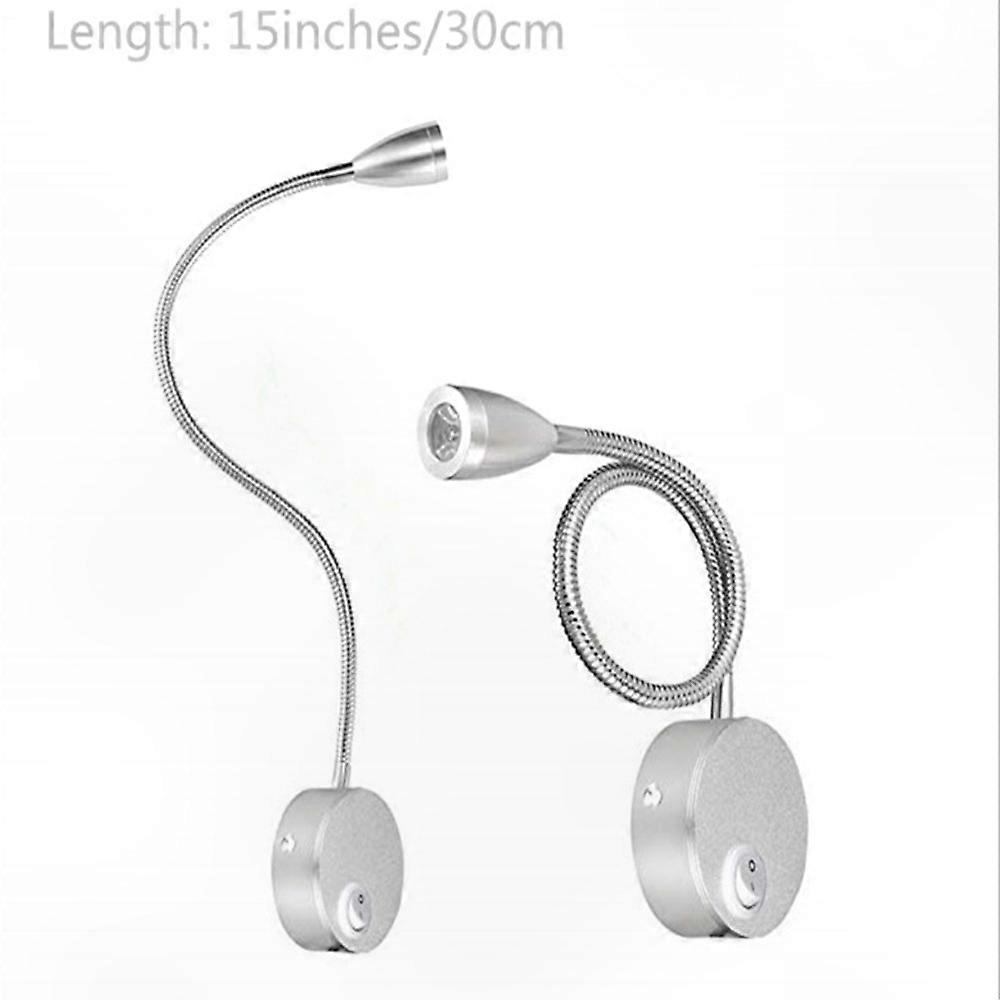 Bedside Reading Light with Adjustable Head, Single LED and Push Button Switch