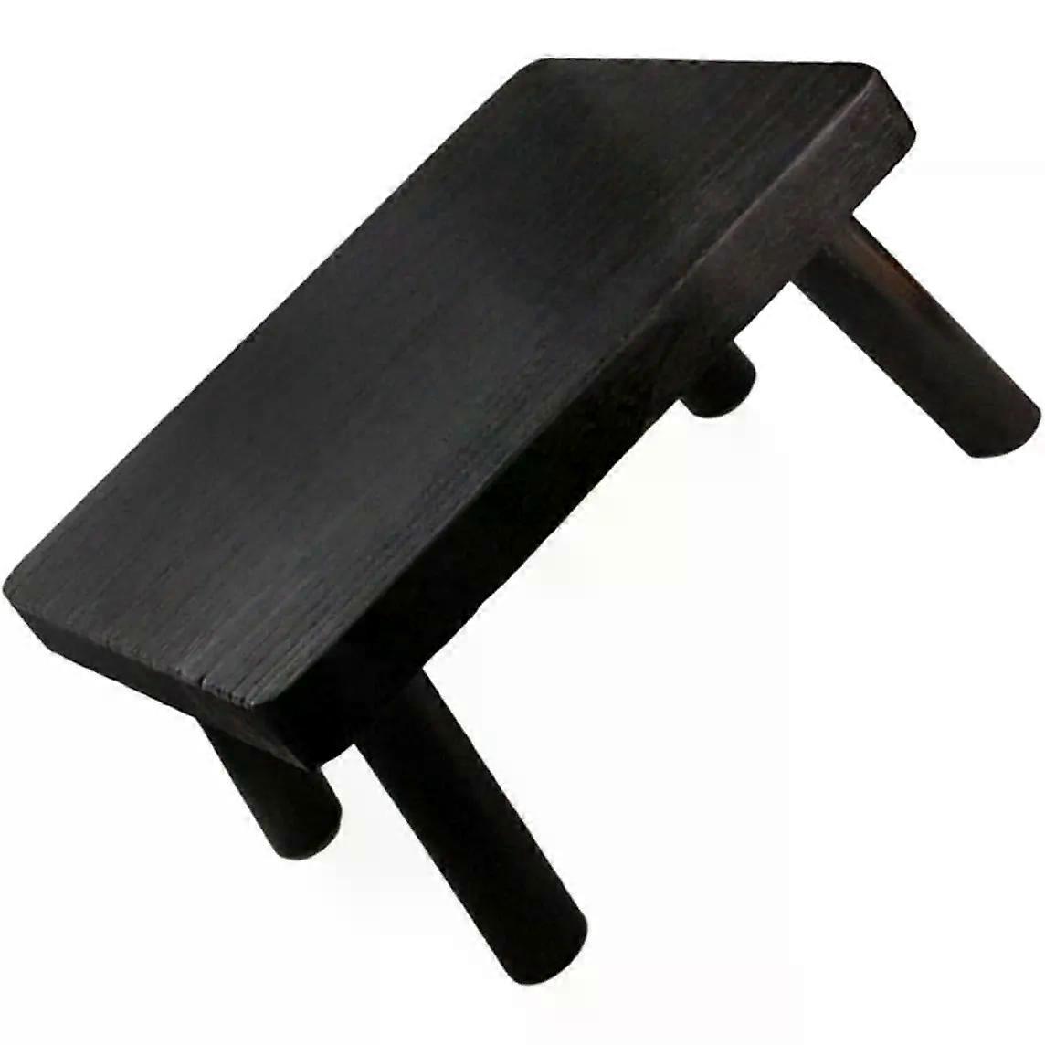 Furniture Small Wood Stool Rectangular Black for Bedroom