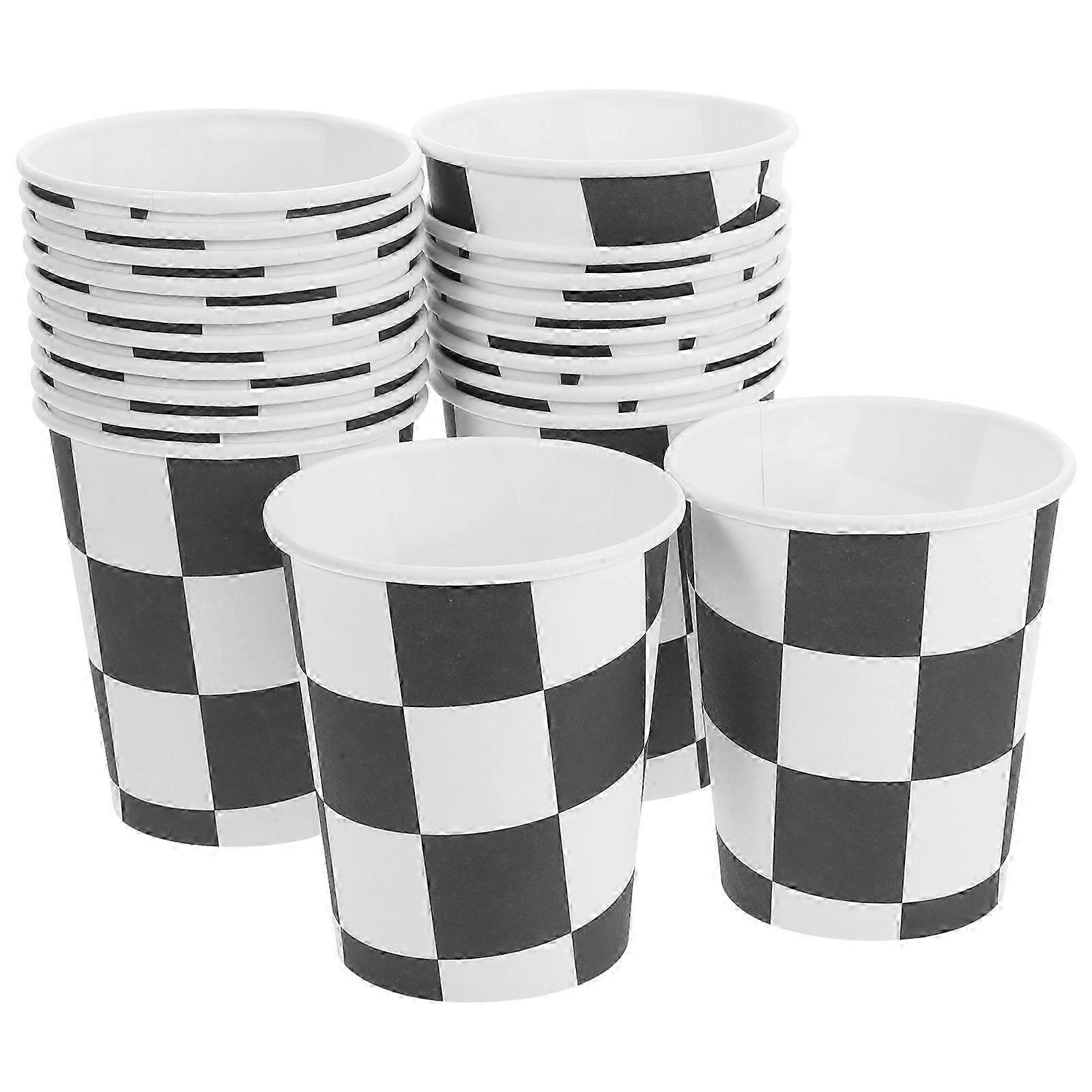 Racing Theme Paper Disposable Cups compatible with Party Use 20Pcs Quantity
