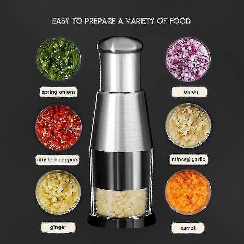 Compact Stainless Steel Garlic Chopper
