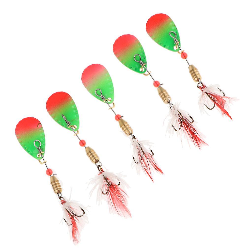 5 Stück Angelköder Löffel Metall Jig Köder Spinner Köder A