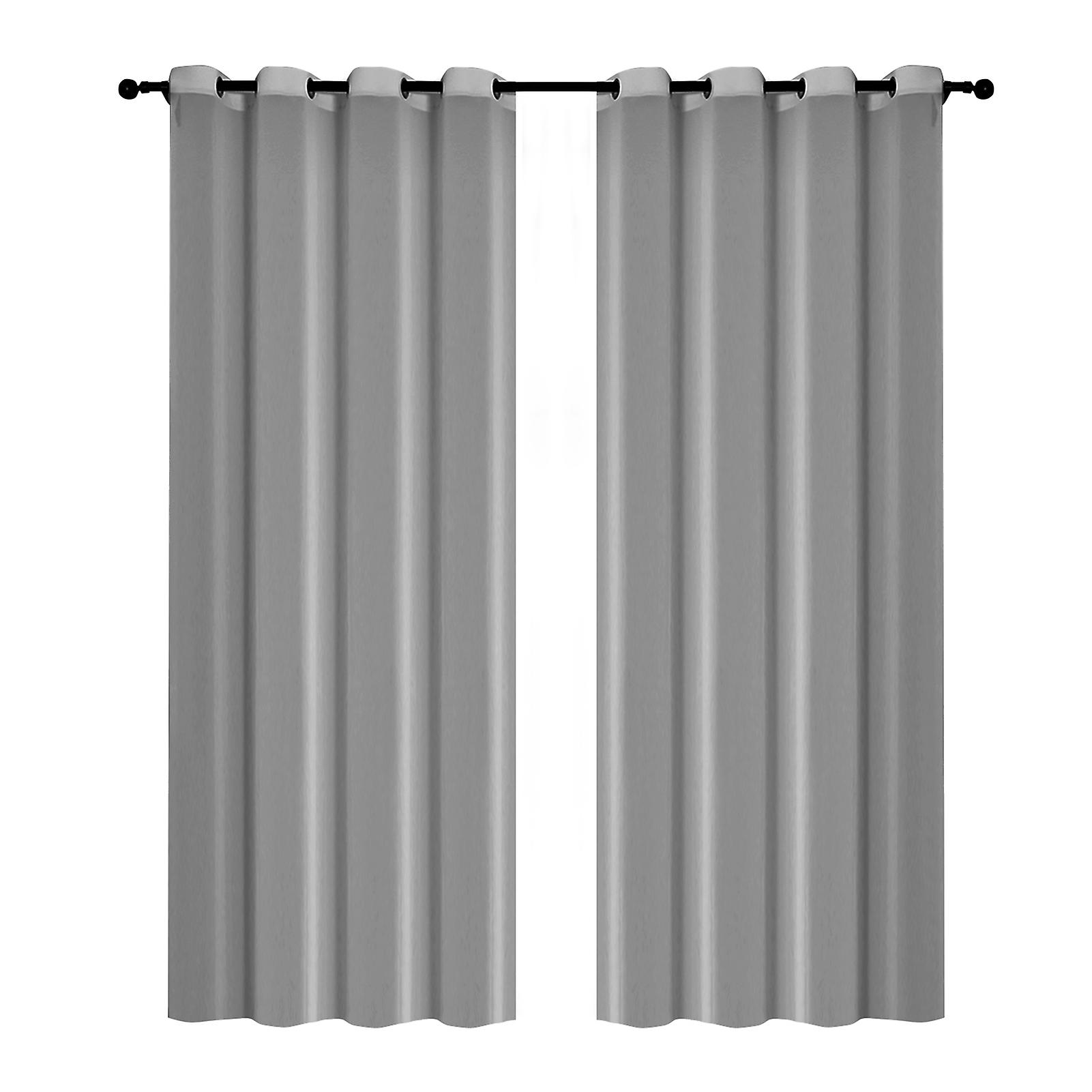 Festnight 2pcs 265*140cm Solid Color Curtains Polyester Fiber Grommet