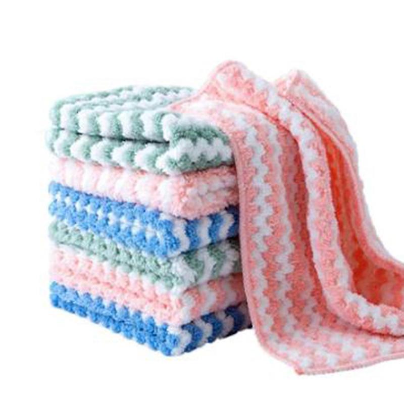 Random 3pcs 25 * 25cm Chiffons de nettoyage Sans huile Torchon de vaisselle Torchon de nettoyage de cuisine