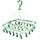 Sock Drying Rack, Hanging Clothes Drying Rack with 32 Windproof Pegs(Green)