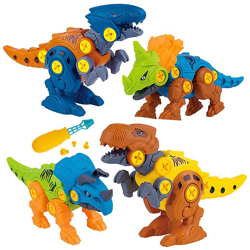 4Pcs DIY disassembly assembly dinosaur toy set screw nut combination assembling dinosaur model educational toy for children kids