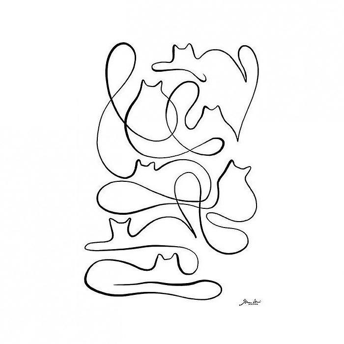 Dominique Vari Cat Silhuet Print