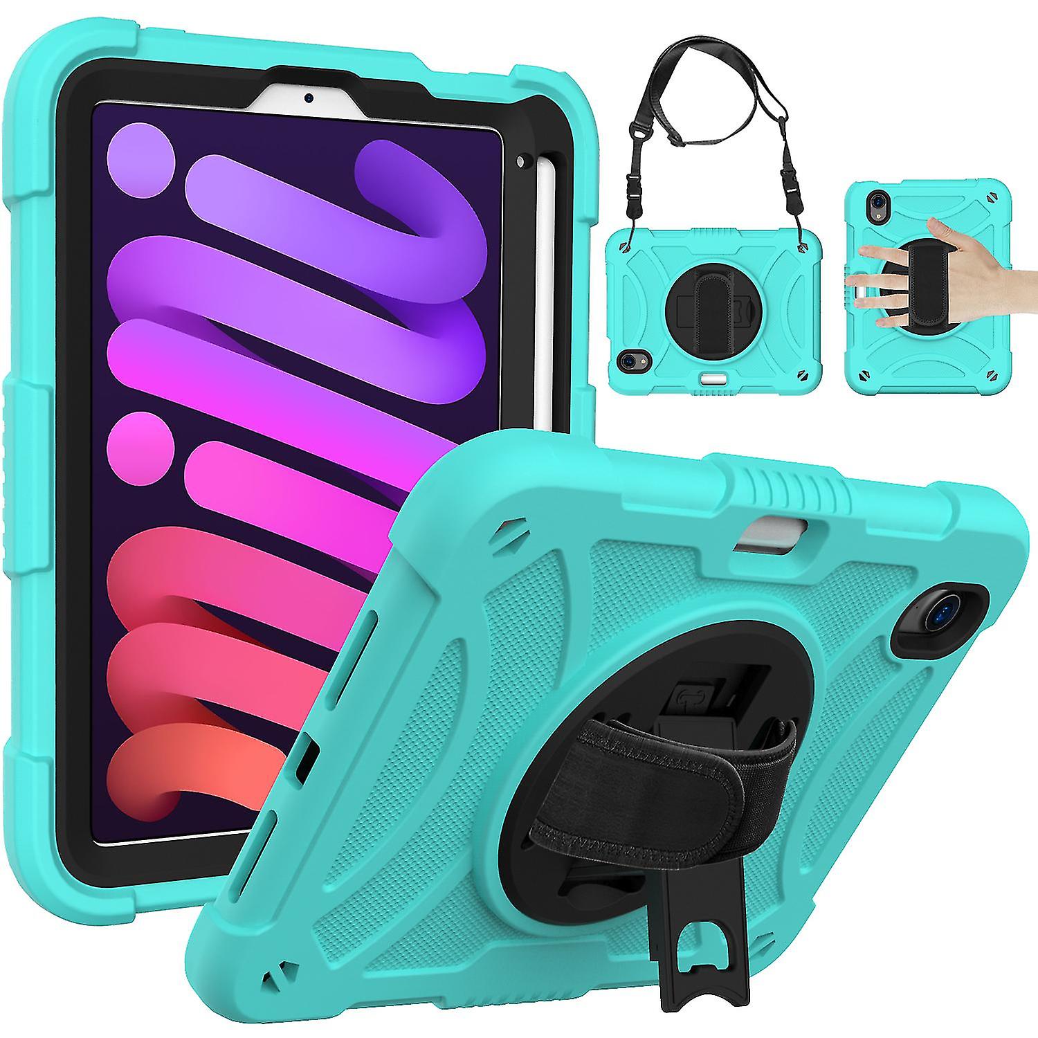 Colorful Case For Ipad Mini 6 With Shoulder Strap, Hand Strap, Adjustable Stand, Fall Protection Cover