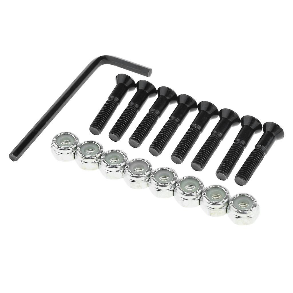 1 Set Skateboard Longboard Hardware with with L wrench Black and Silver