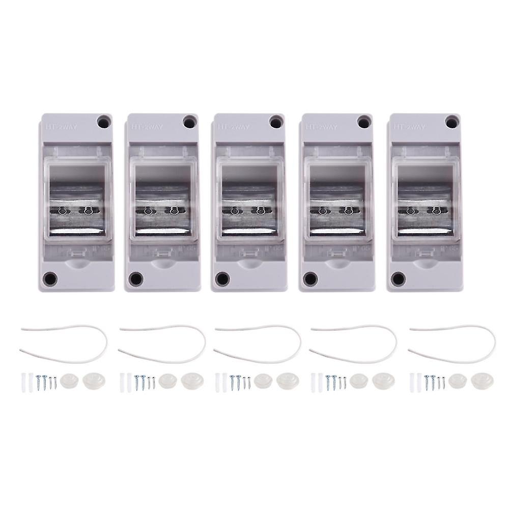 5pcs Ht Series Outdoor Waterproof Electrical Distribution Box 2ways Mcb Switch Pc Plastic Junction