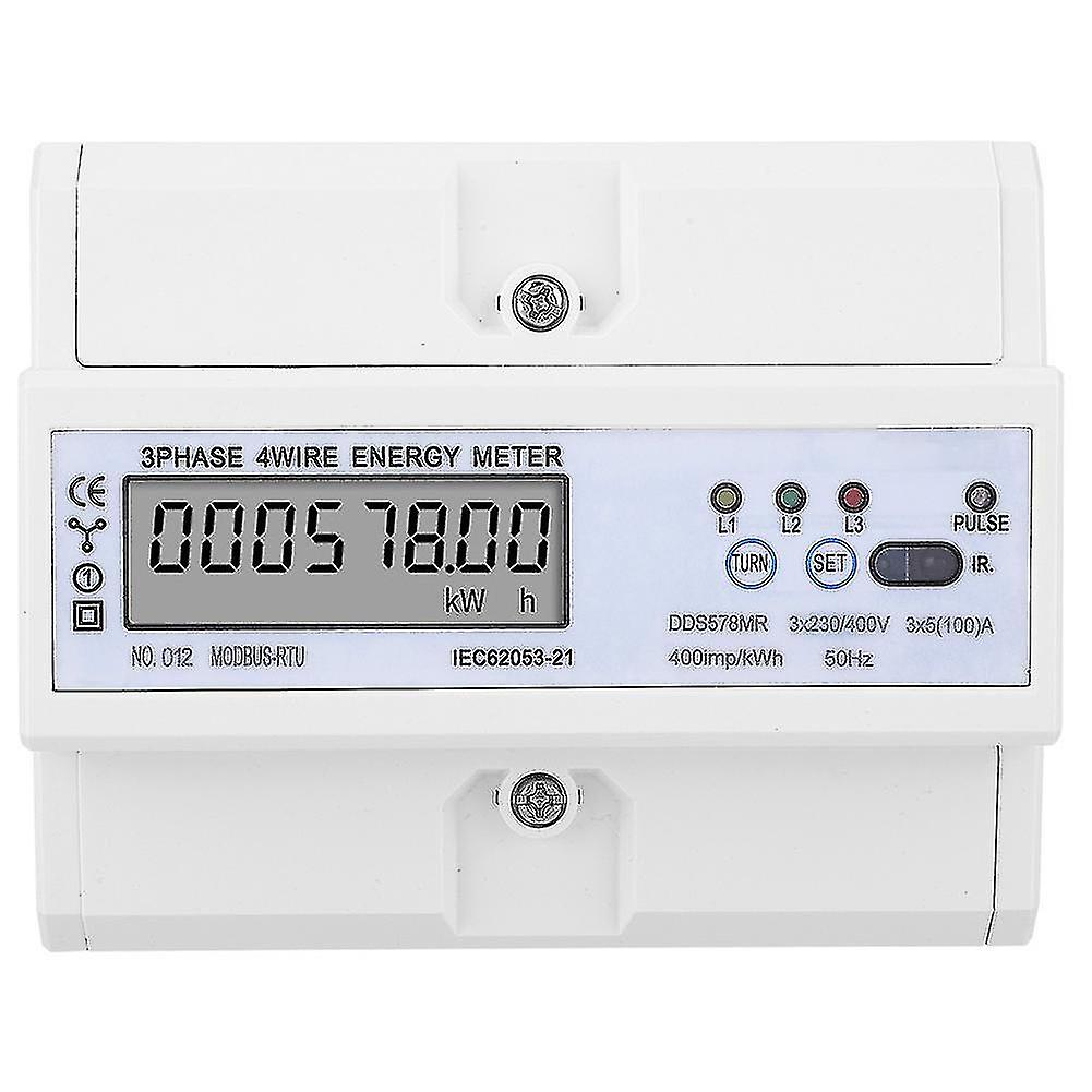 Rs485 3 Phase 4 Wire Lcd Energy Meter With Voltage Current Frequency Power Factor Display