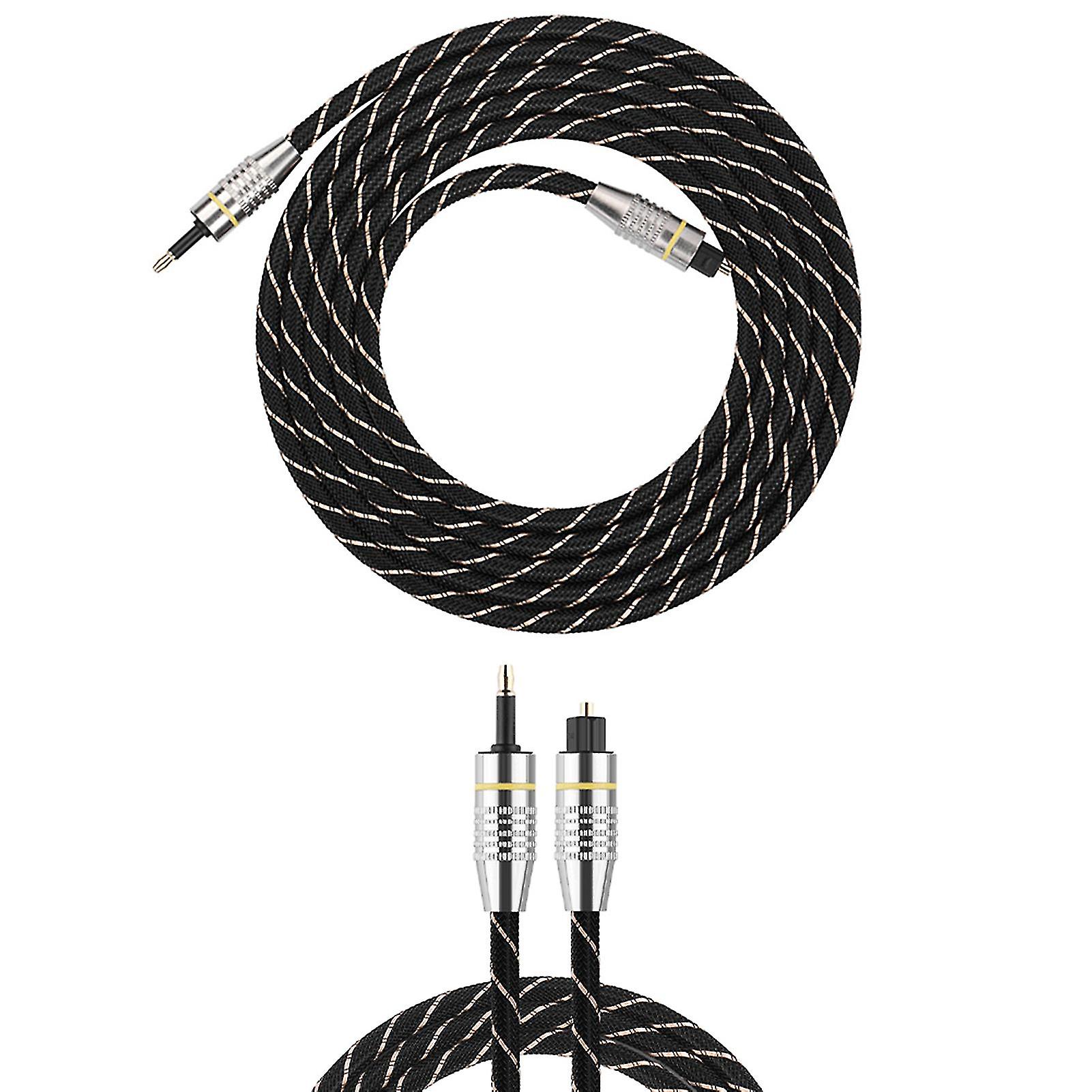 Toslink to Mini Plug 3.5mm Optical Fiber Digital Audio Cable SPDIF Gold Plated Connector 2m