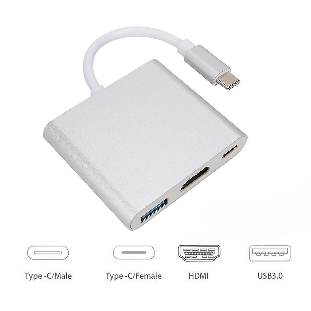 YSTC0812 Type-C to HDMI + USB 3.0 + PD Charging Adapter, ABS