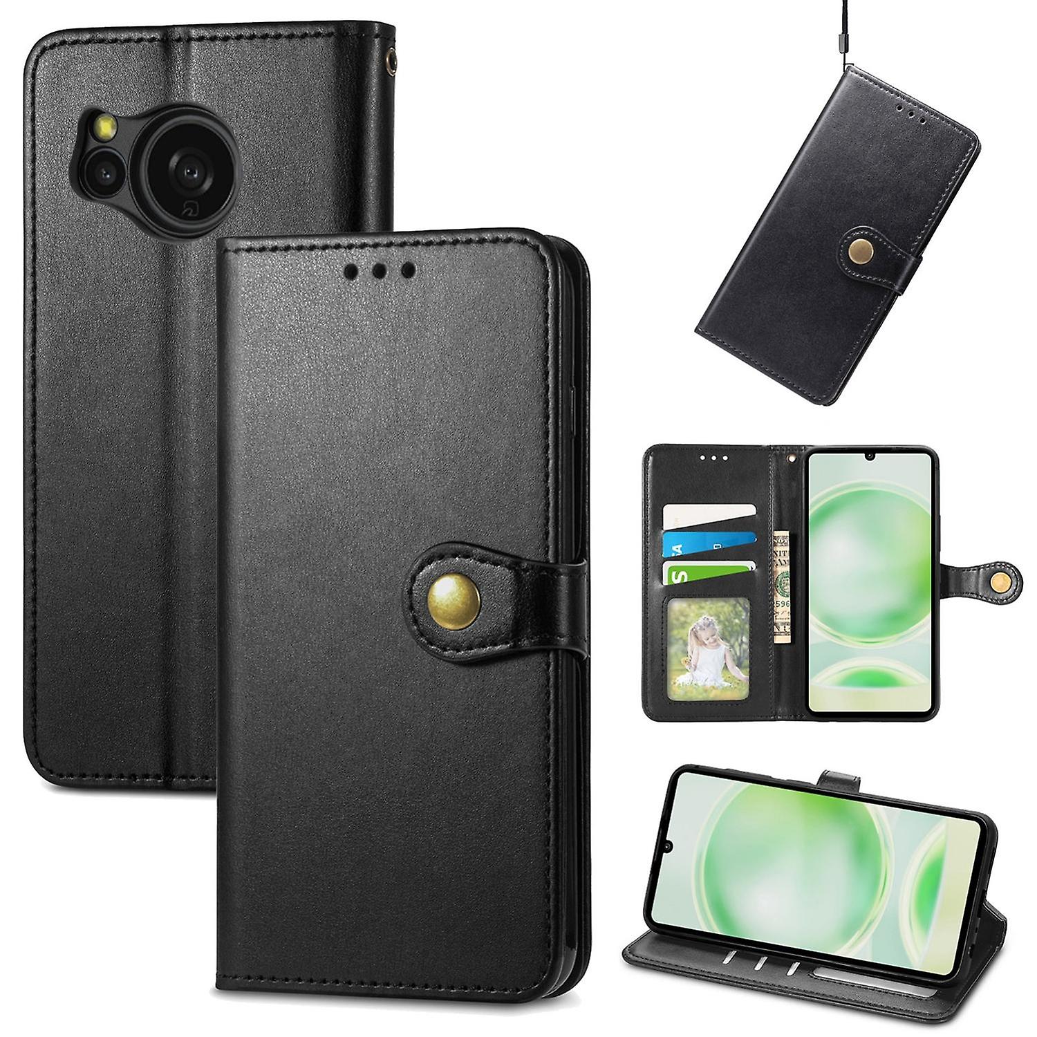 Buckle Phone Leather Case For Sharp Aquos Sense8 
