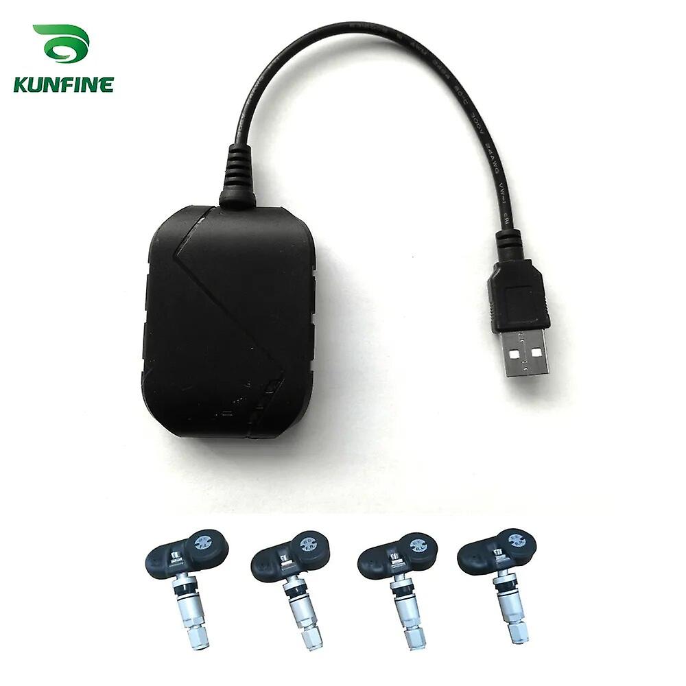 Kunfine Usb Android Tpms Tire Pressure Monitoring System Display Alarm System 5v Android Navigation Car Radio With 4 Sensors