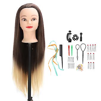 Mannequin Head Cosmetology Hairdressing Training Model Kit Synthetic Fiber Hair Styling Supplies