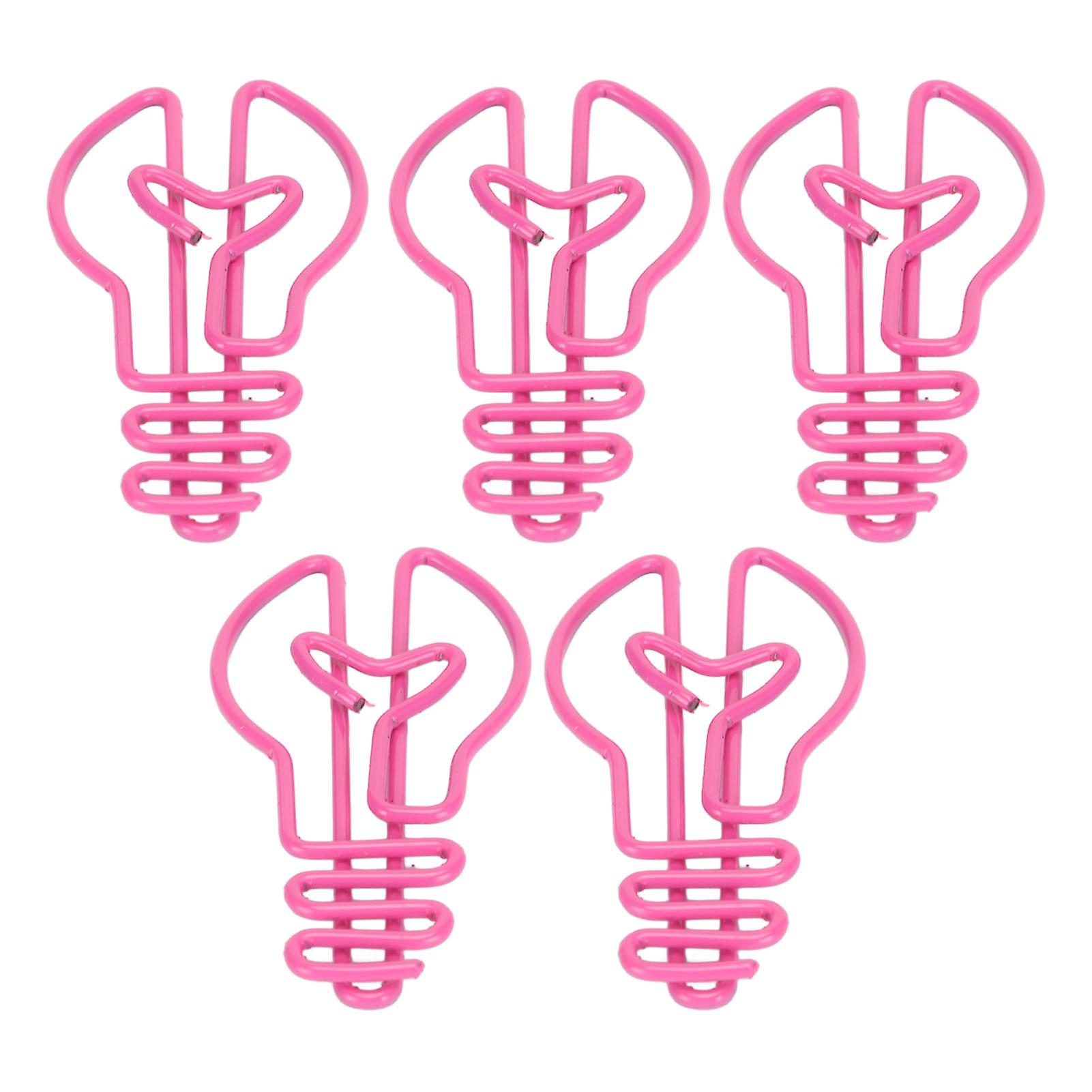 100pcs Bulb Shape Paper Clips Increased Slip Resistance Rust Prevention Plating Process Metallic Paper Clips for Office Pink 
