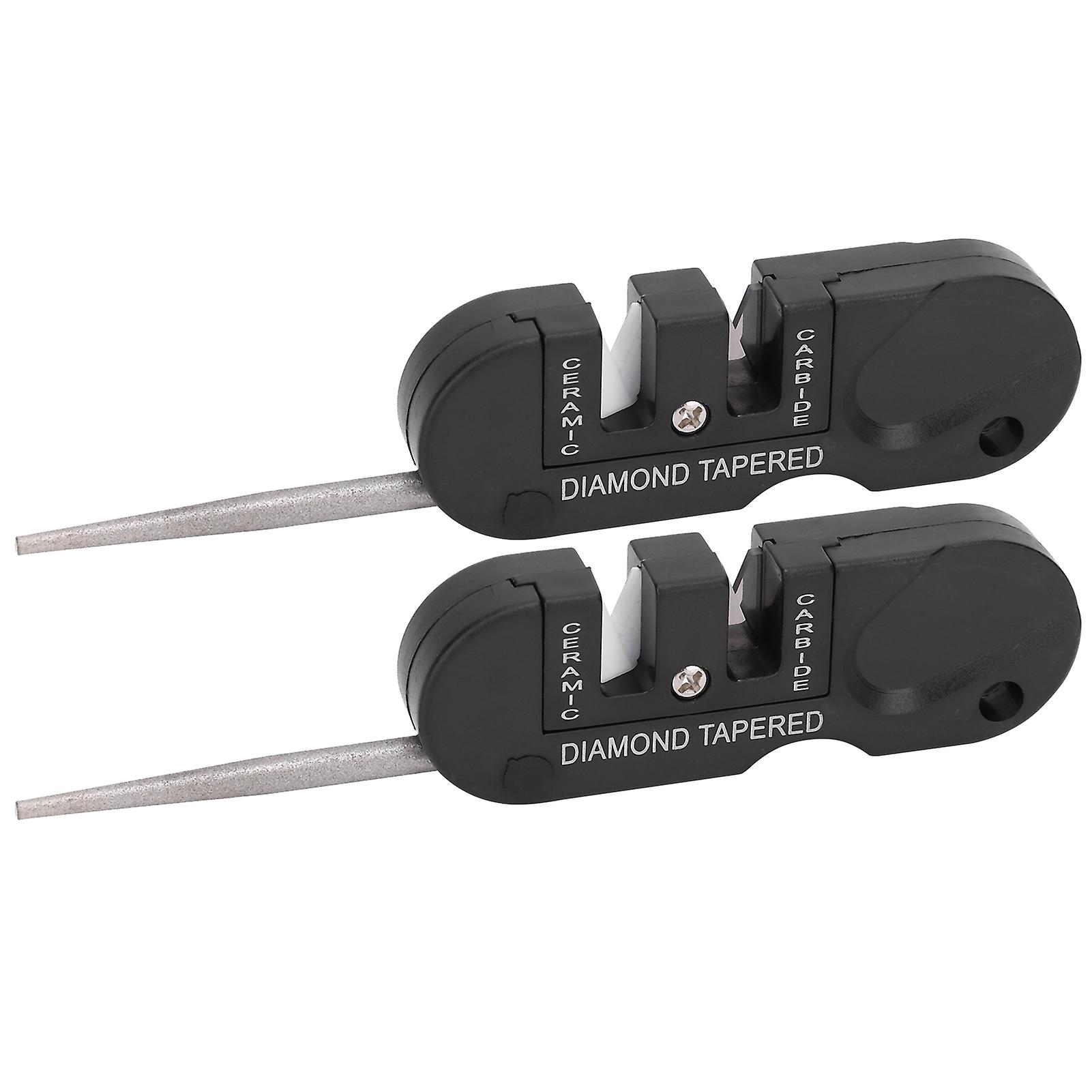 2Pcs 4-in-1 Portable Knife Sharpener Set, 80mm x 27mm x 10mm
