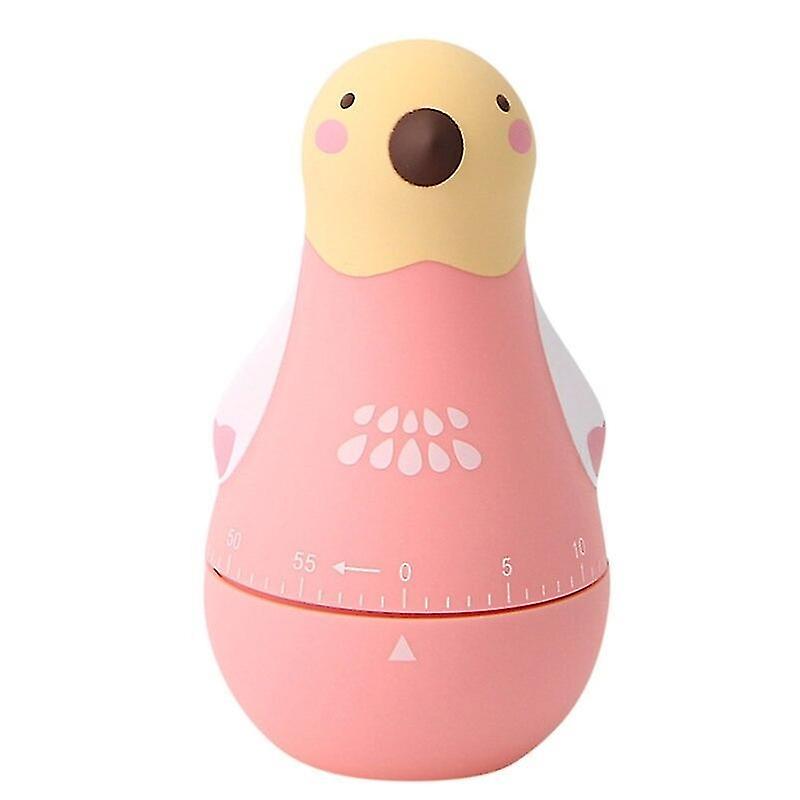 Cute Cartoon Parrot Shaped Kitchen Timer 60 Minutes Mechanical Wind-Up Time Reminder Manual Countdow
