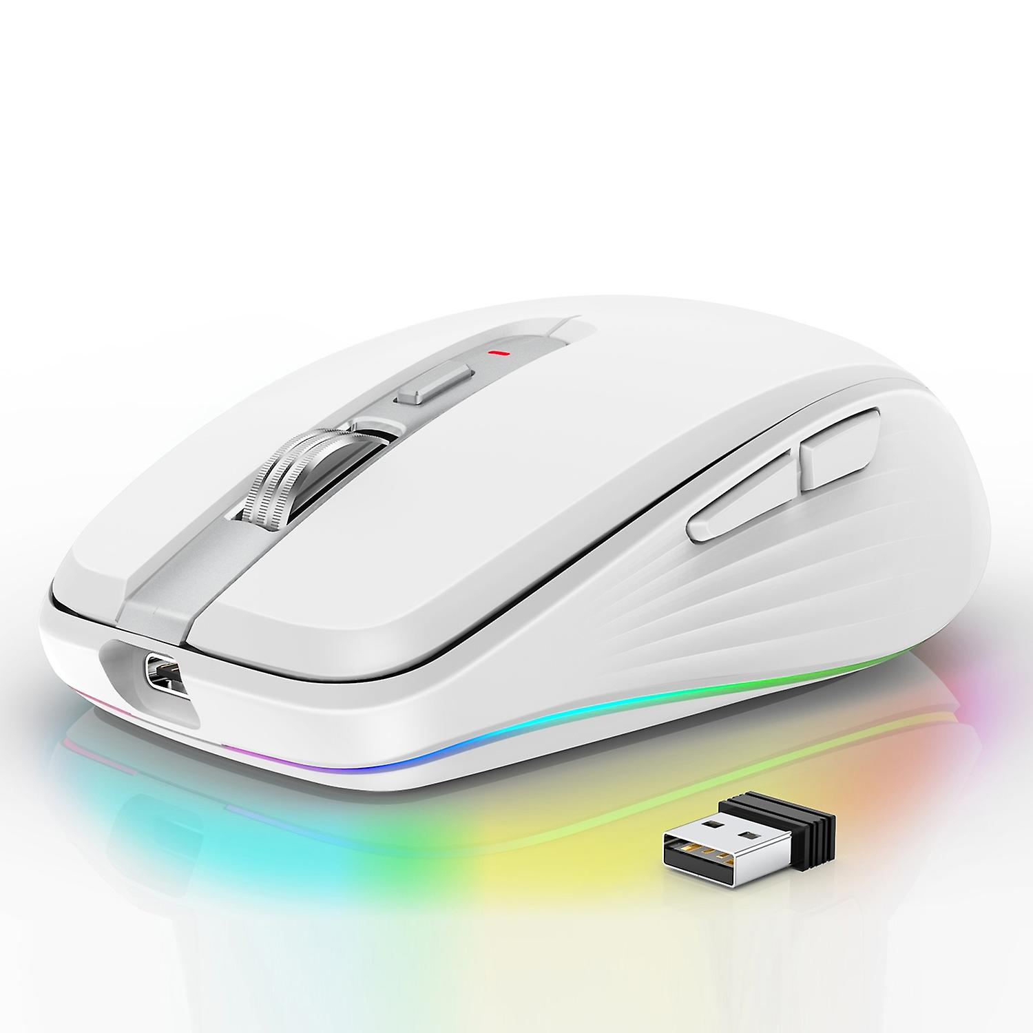 FMOUSE 2.4G+BT5.1 Dual-mode Wireless Mouse Computer Gaming Mice Ergonomic Design 4-gear   Adjustable