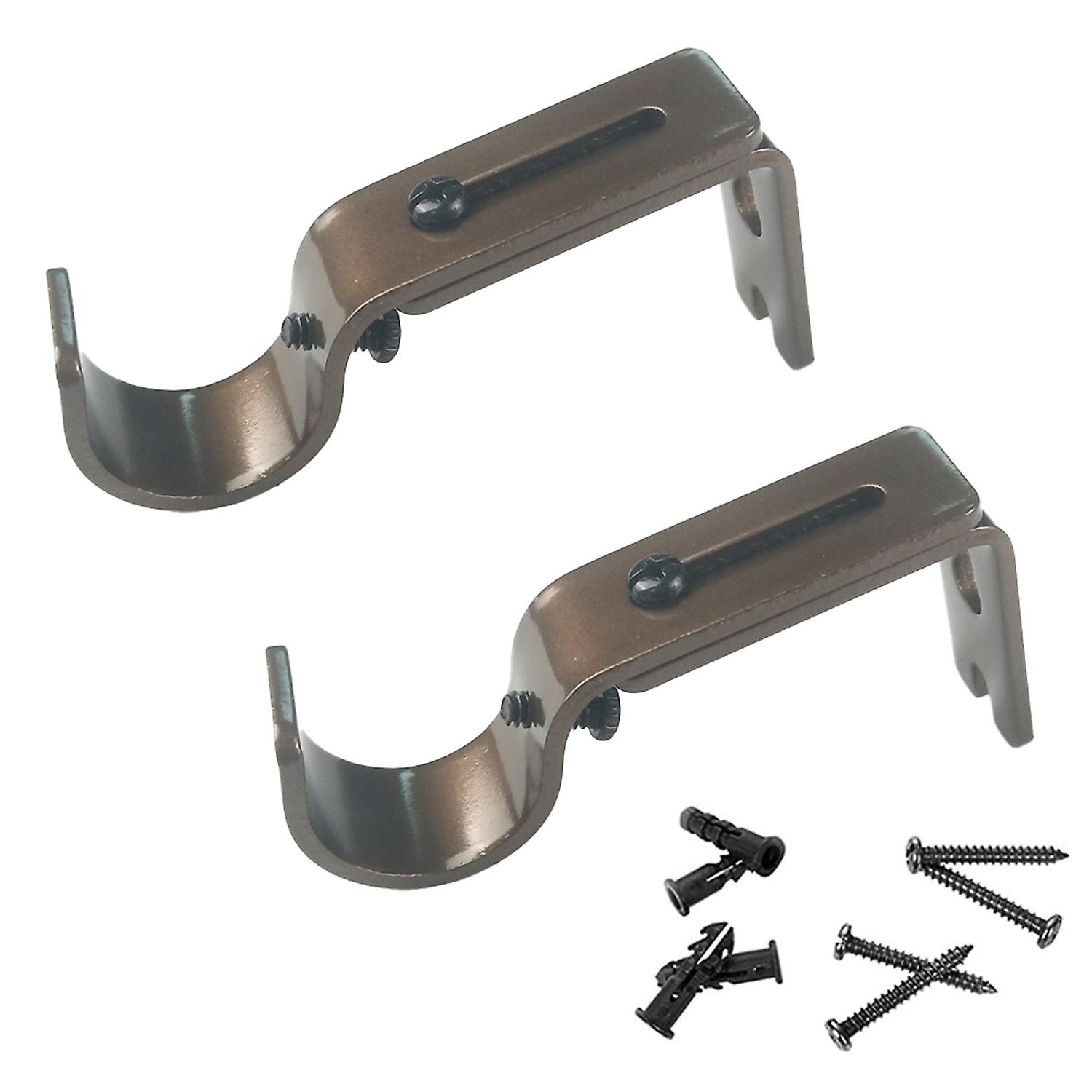 1 Set Curtain Rod Bracket High Hardness Strong Load-bearing Easy to Install Iron Window Drapes Pole