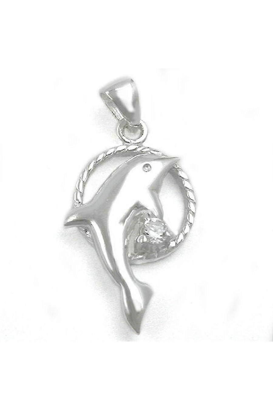 Pendant Dolphin Zirconia Silver 925 - Gl91247