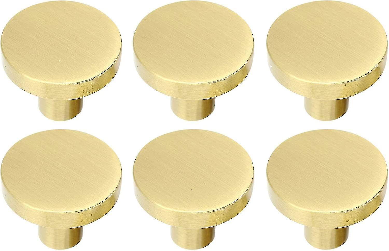 Solid Brass Round Cabinet Knobs, Cupboard Door Handle Brass Knob With Screw