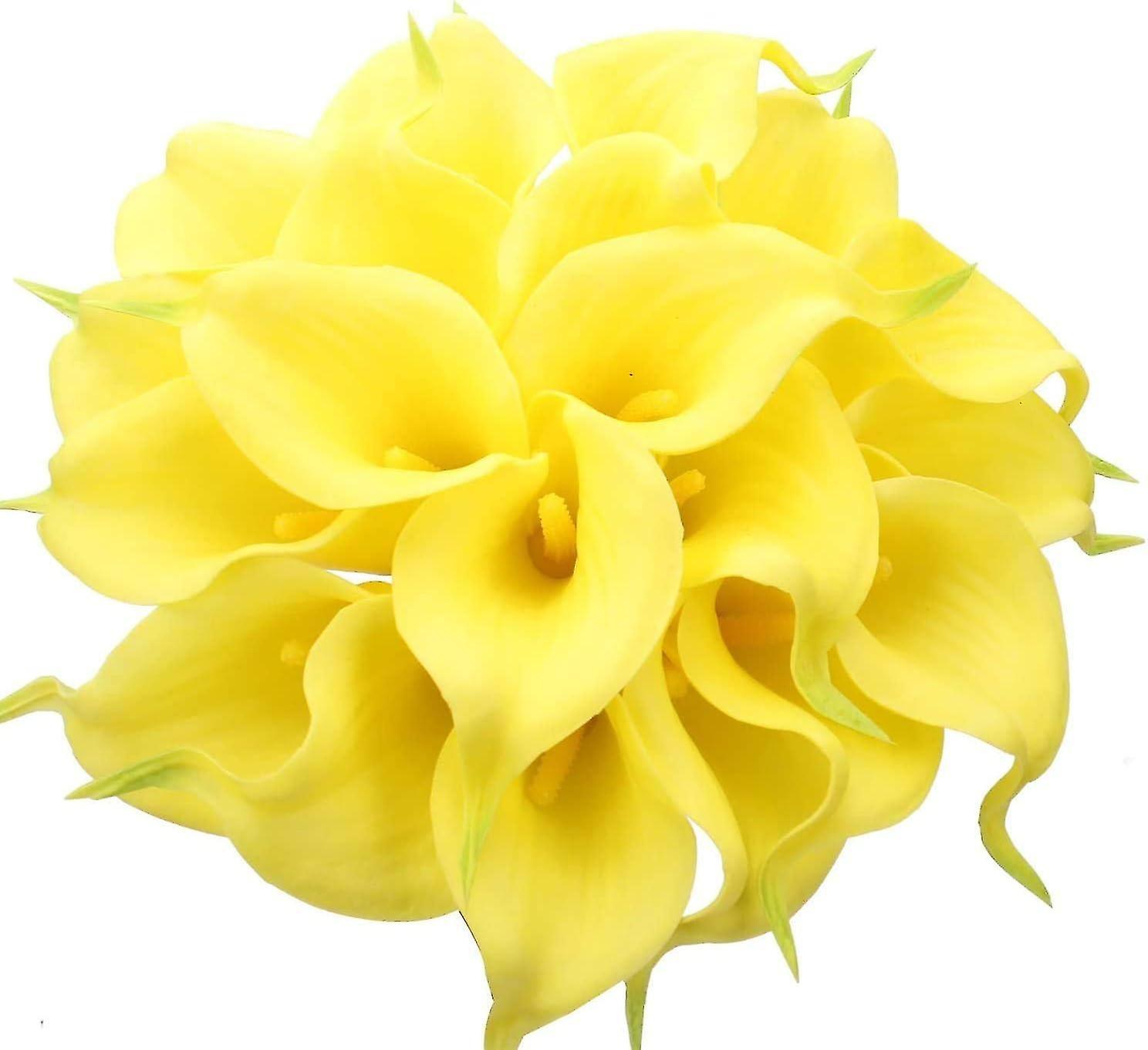 24 Pcs Calla Lily Artificial Latex, Realistic Single Stem Calla Lily Flower Bouquet for Home, Party,