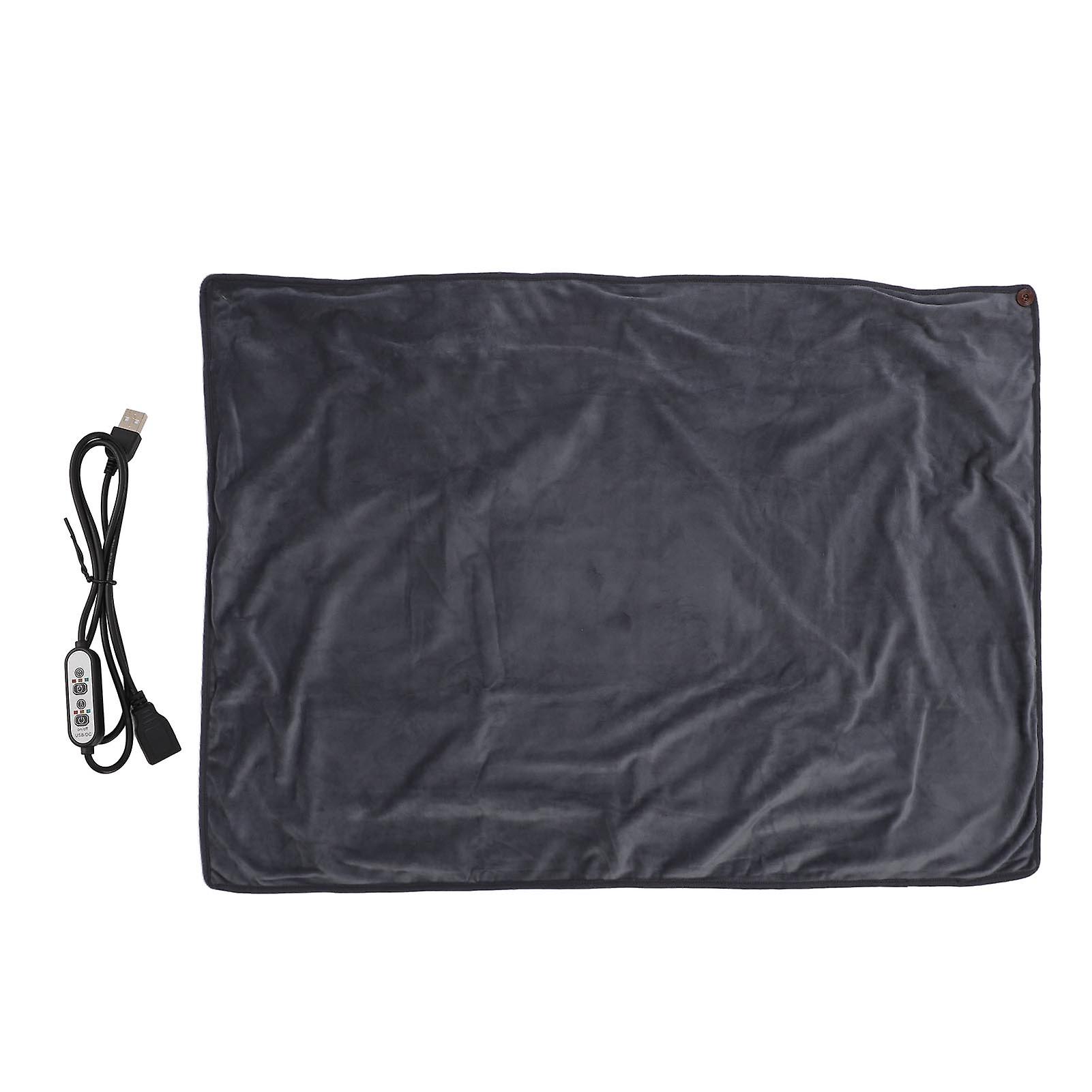 Heating Blanket Multifunctional Adjustable Temperature Control USB Electric Heated Blanket Grey