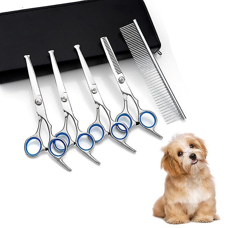 Dog Scissors Set Professional Dog Salon Scissors Dog Hair Scissors Set blue