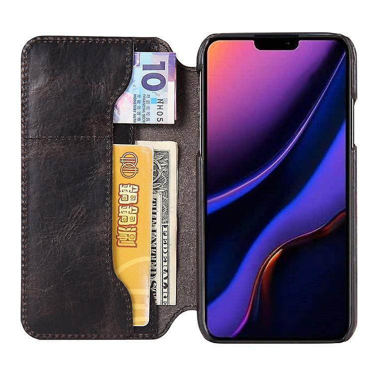 Genuine Leather Wallet Case Card Slot For Iphone Xr Black On1080