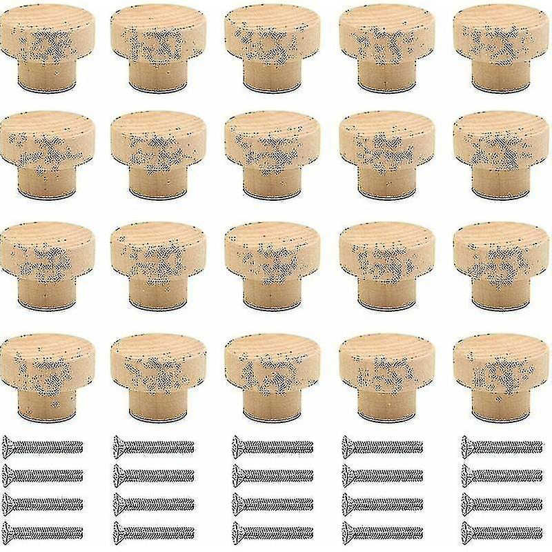 20 قطعة الخشب مجلس الوزراء مقابض جولة مقابض الخشب الطبيعي الخشب مجلس الوزراء مقبض الباب الخشب مقبض الباب