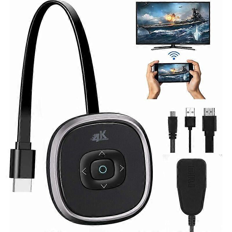 WiFi-Display-Dongle, Wireless-HDMI-Dongle 4K, Wireless-HDMI-Display-Adapter-WLAN-Empfänger-Dongle 4K-Streaming für Android / Windows / TV, unterstützt Airplay /