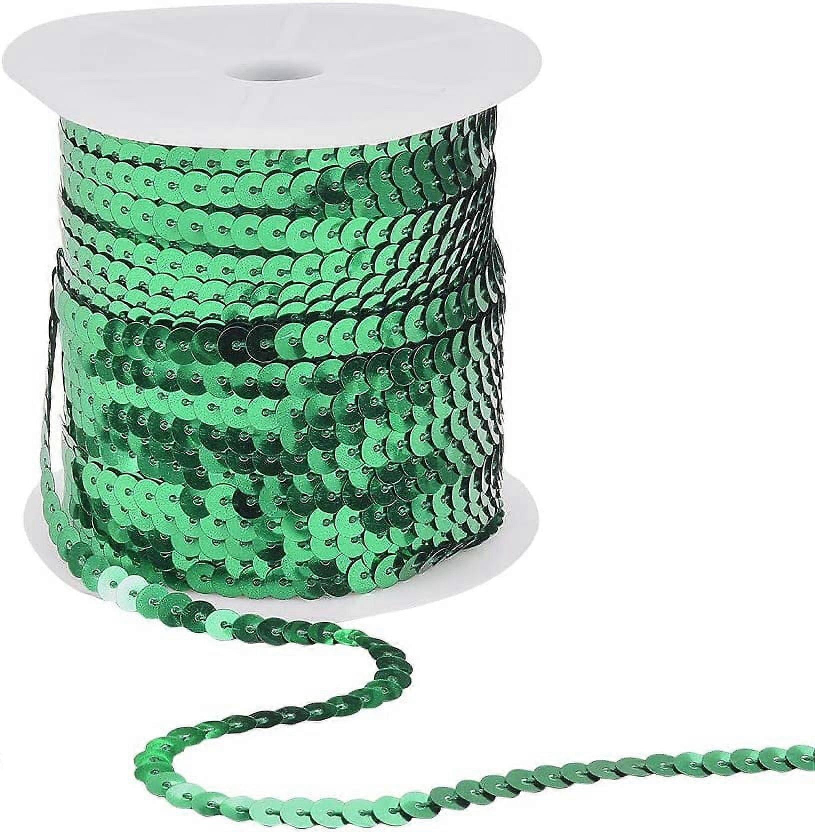 100 Yards Flat Sequin Strip 6mm Wide Spangle Flat Sequins Trim Paillette Spool String Metallic Shiny