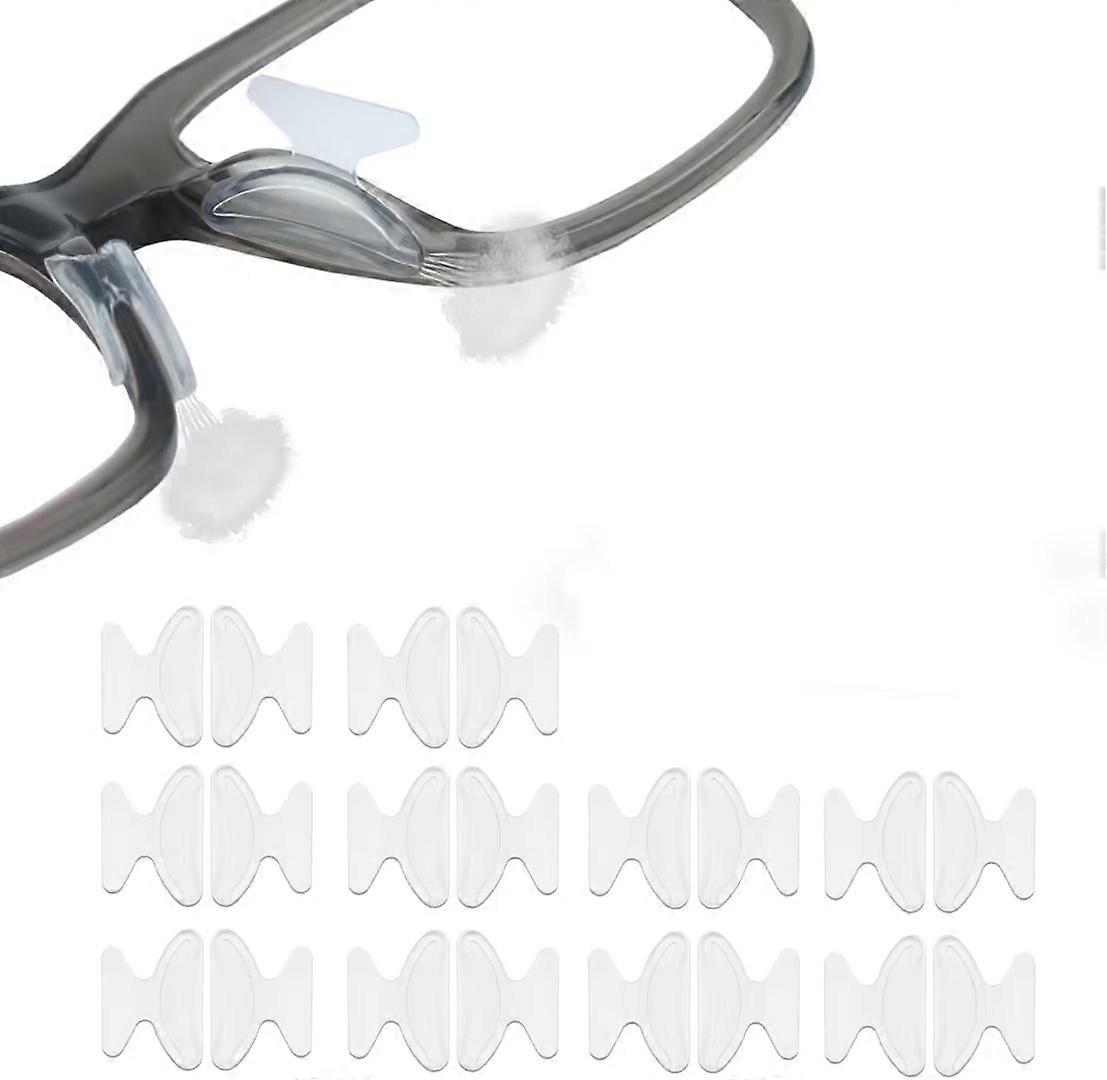 Eyeglass Nose Pads 10Pairs Air Bag Soft Silicone Anti-Slip Nose Pad for Eyeglasses Sunglasses Reading Glasses (Clear)