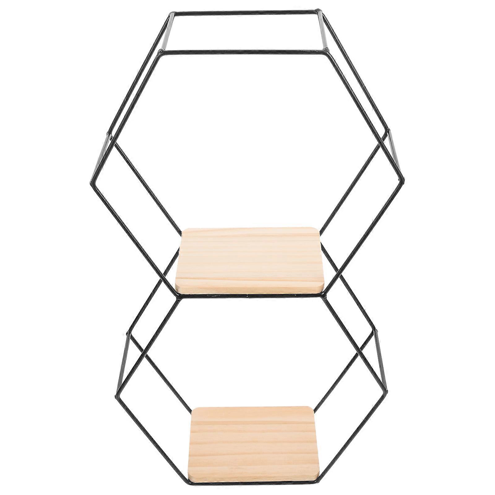 Hexagonal Wall Shelves Hexagon Shape Storage Rack Wall-mounted Storage Shelf