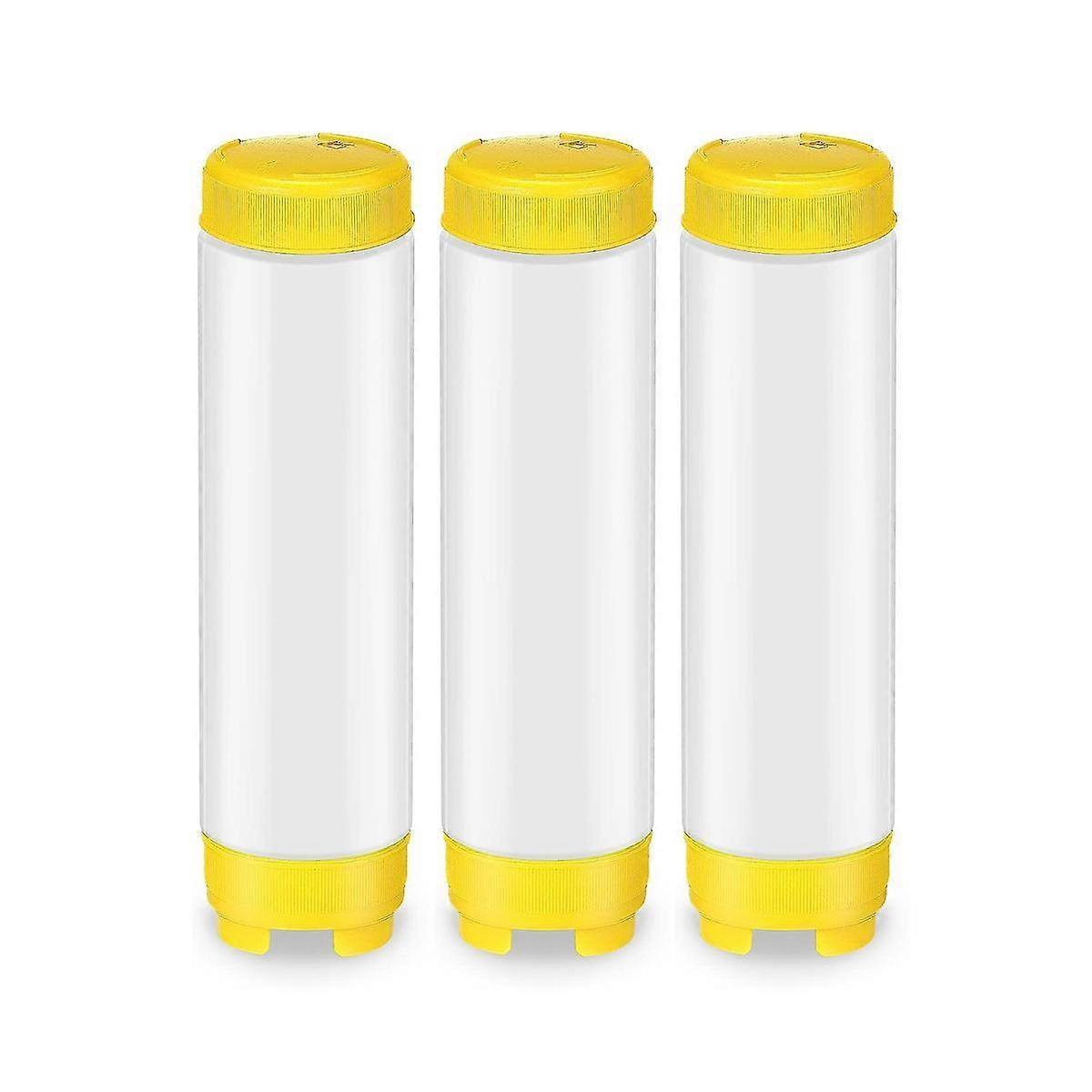 16Oz Inverted Plastic Squeeze Bottles, Refillable Tip Valve Dispenser Condiment Squeeze for Sauces