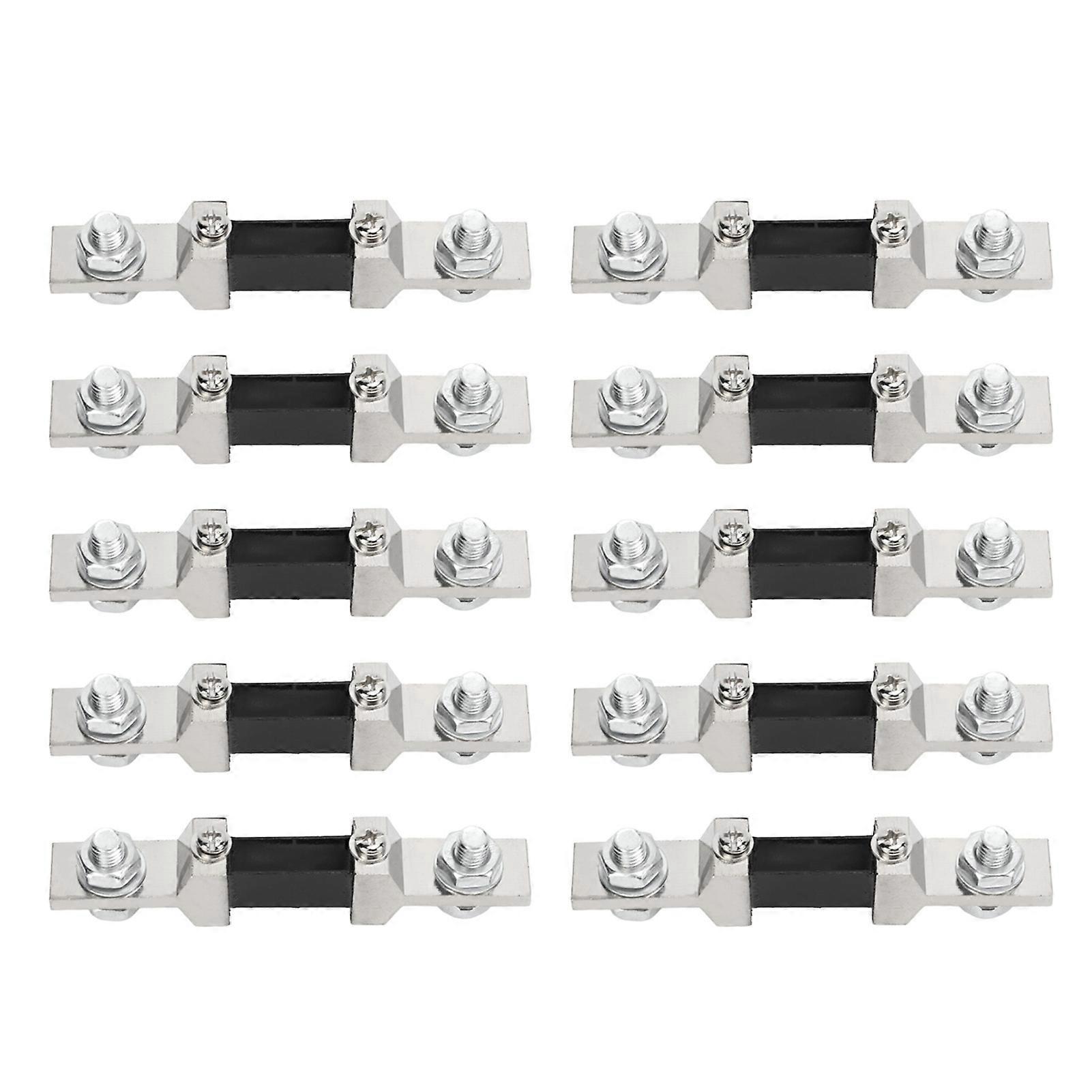 10pcs Current Measuring Shunt Resistor Fixed On One Piece For Dc Ammeter Power Generation System 250a