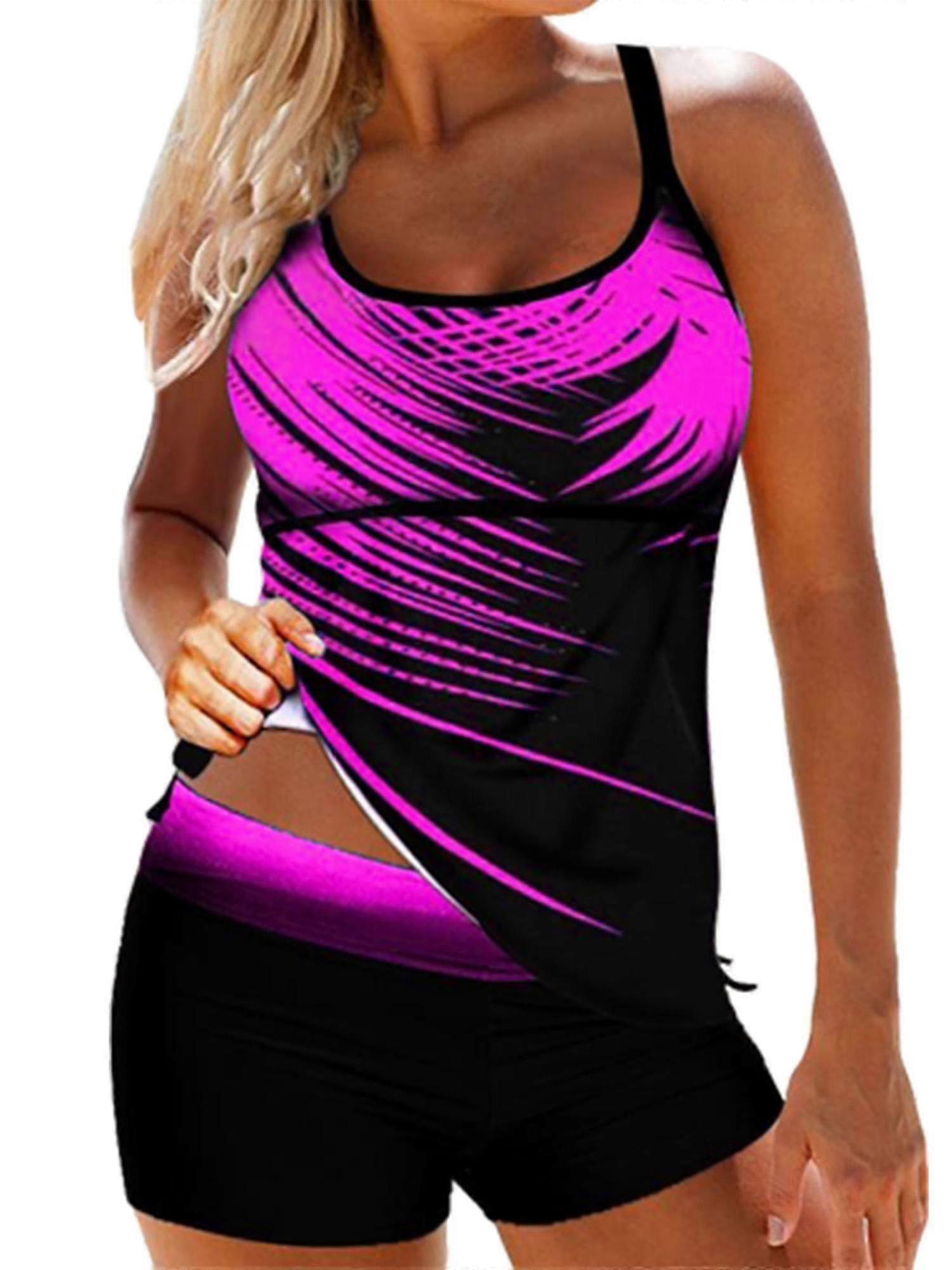 Femme Maillot de bain Tankini Set Maillot de bain Tank Shorts Maillot de bain