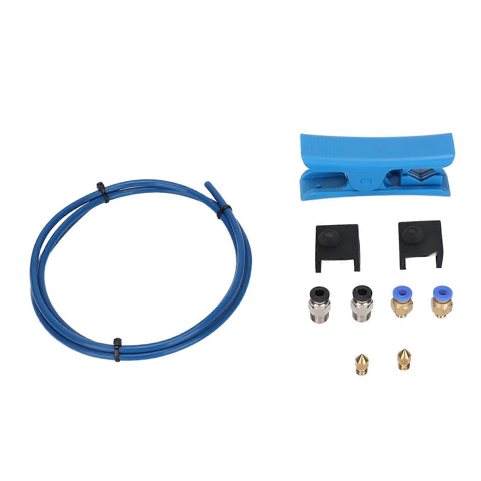 3D Printer Parts Kit With PTFE Tube Silicone Case PC4?M6 PC4?M10 Cutter 0.4 Nozzles for Ender 3/3 Pro/5 CR?10/10S