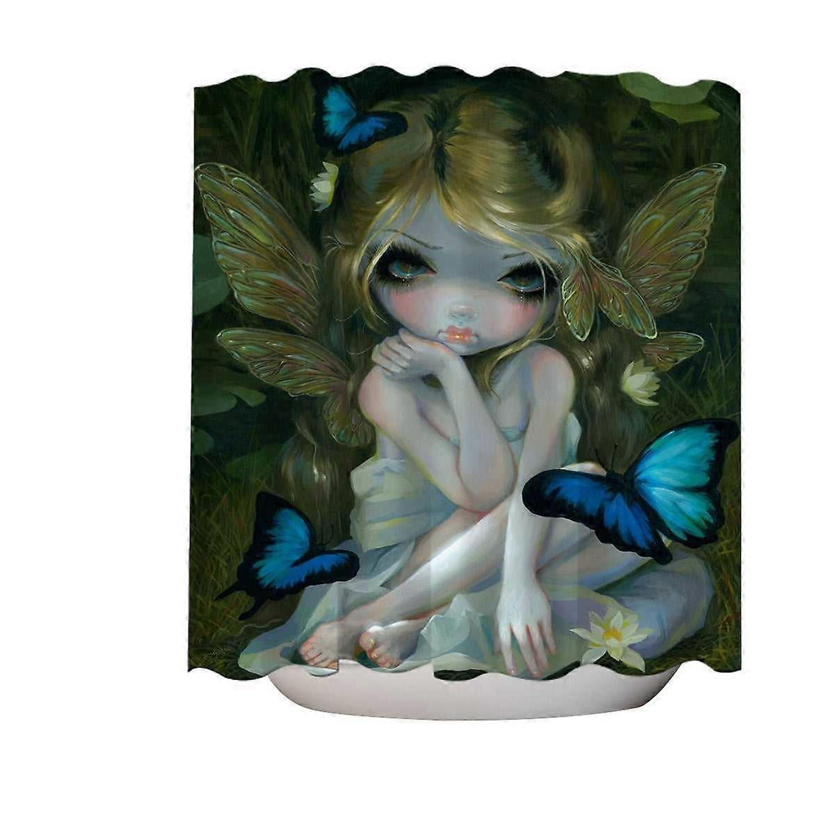 Morpho Butterflies and Lily the Forest Fairy Shower Curtain