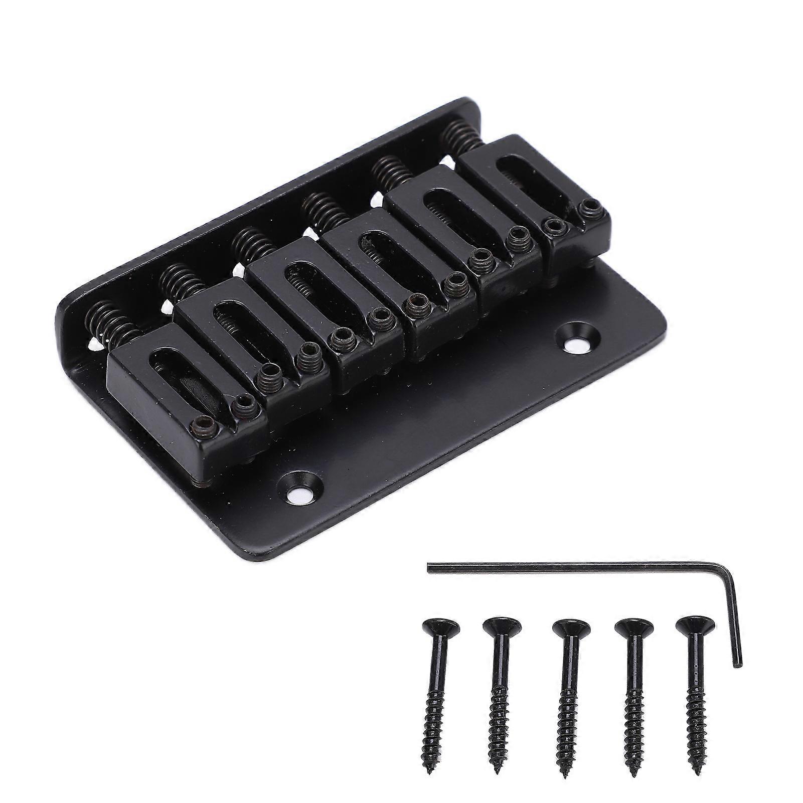 Guitar Bridge 6 String Top Loading Design Adjustable Electric Instrument Replacement PartsBlack for M00878