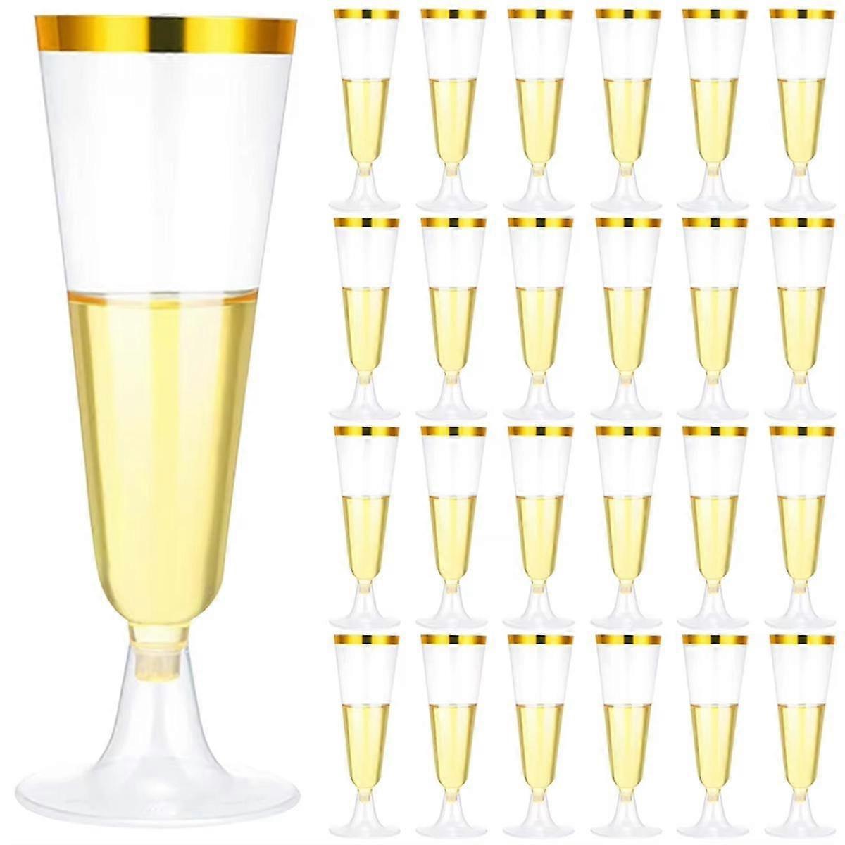 25Pcs 150ml Flûtes à Champagne jetables Flûtes à Champagne claires Verres à toaster clairs pour mariage T