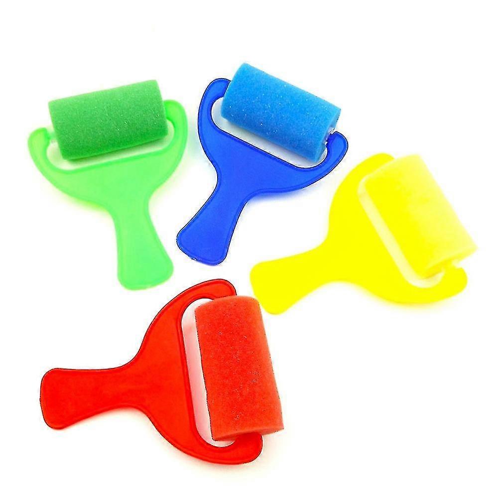 4 Pcs Paint Roller Kids Paint Rollers Foam Paint Brushes Mini Paint Roller Kit Brayer Rollers Print Making G