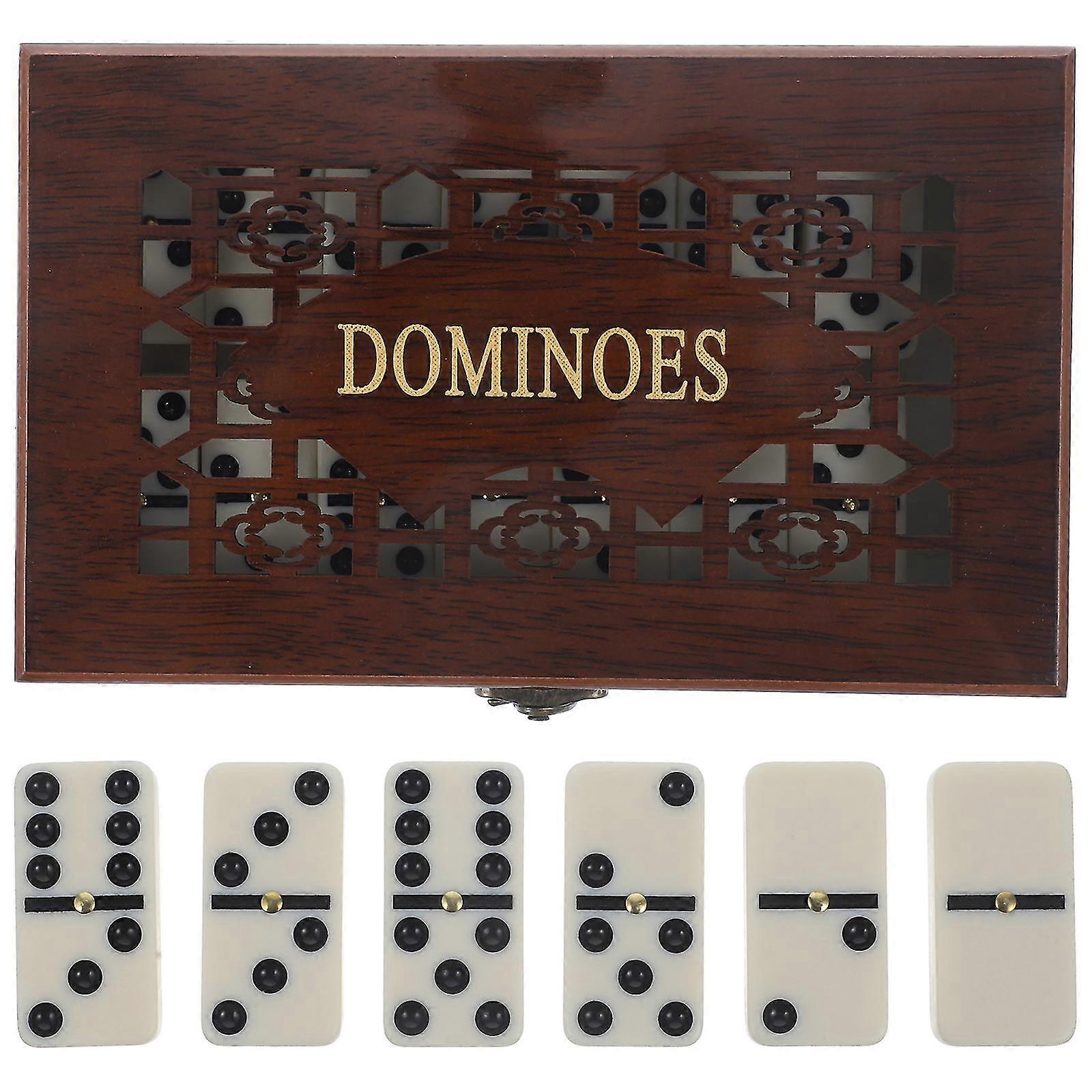1 Set Dominoes Set Entertainment Recreational Party Game Toy With Wooden Box