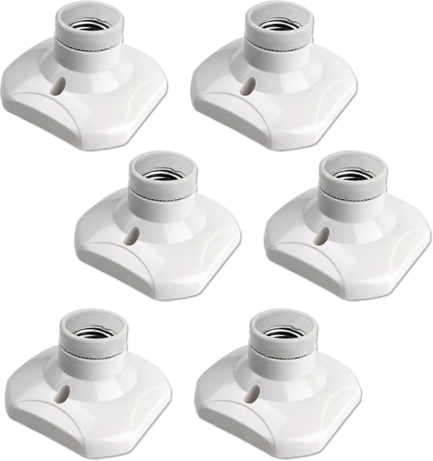 E27 Screw Light Bulb Socket Holder E27 Lamp Holder Base Edison Screw E27 Wall Socket AC 220-250V Ceiling Light Fitting White 4pcs