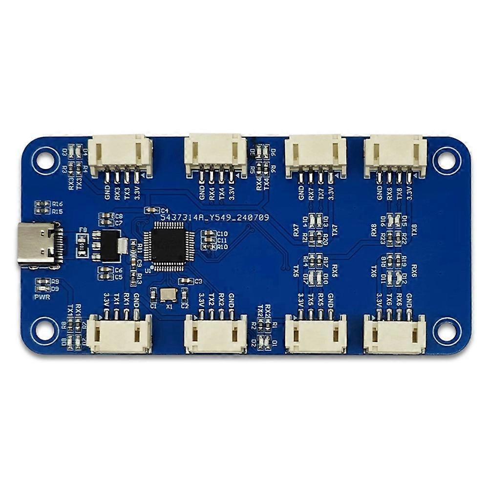 CH344Q USB من النوع C إلى وحدة تسلسلية TTL ذات 8 اتجاهات منفذ تسلسلي 8 قنوات UART منفذ تسلسلي متعدد القنوات E